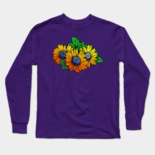 Three Daisies Floral Arrangement Long Sleeve T-Shirt